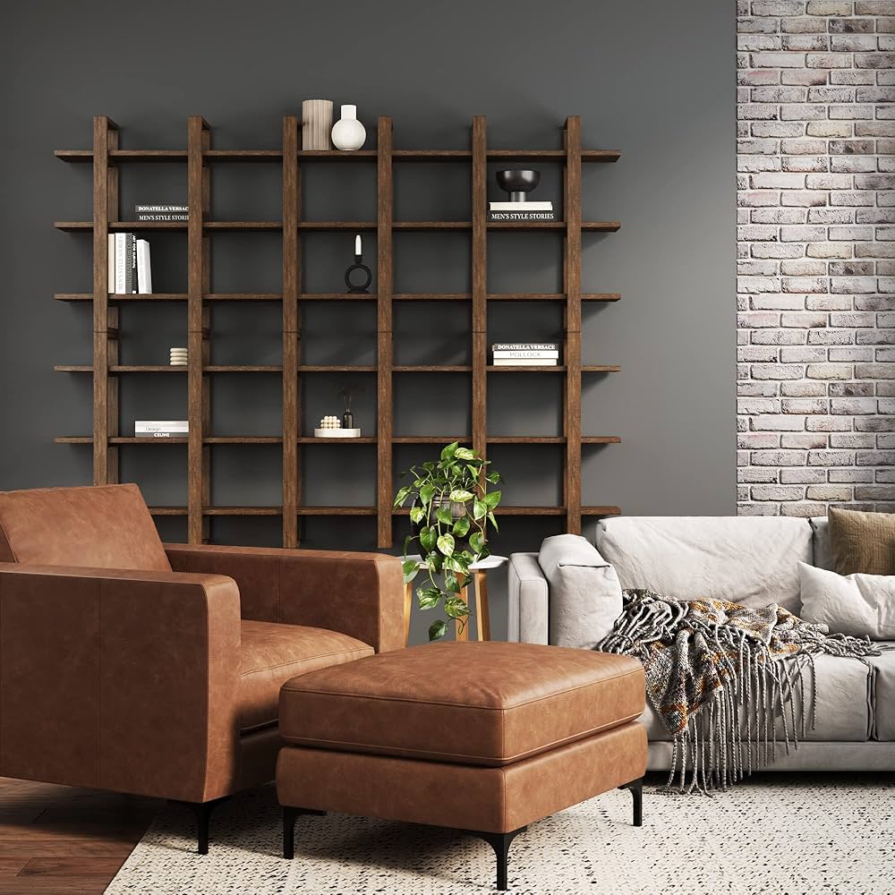 Nathan James Floating Wall Book Shelves, 3-Tier Display